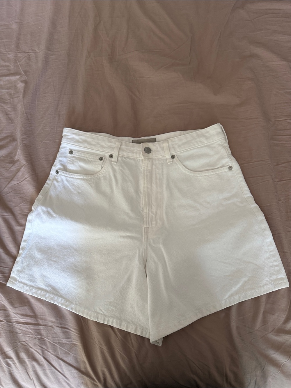 Everlane White A-Line Denim Short